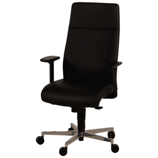 Chaise de bureau en cuir Noir Chief 300