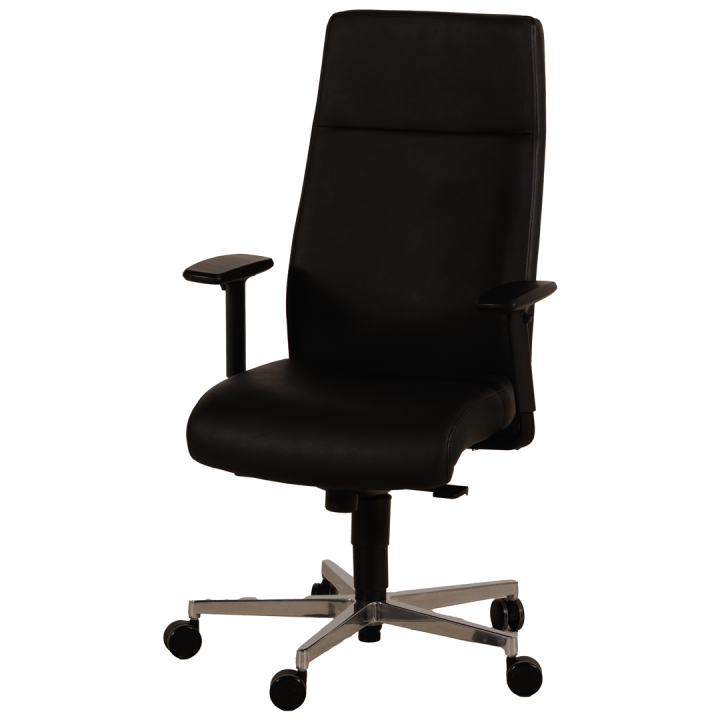 Chaise de bureau en cuir Noir Chief 300