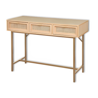 Console Rayo fer,bouleau,rotin