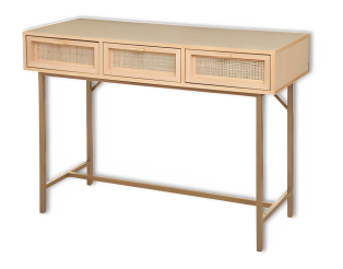 Console Rayo fer,bouleau,rotin