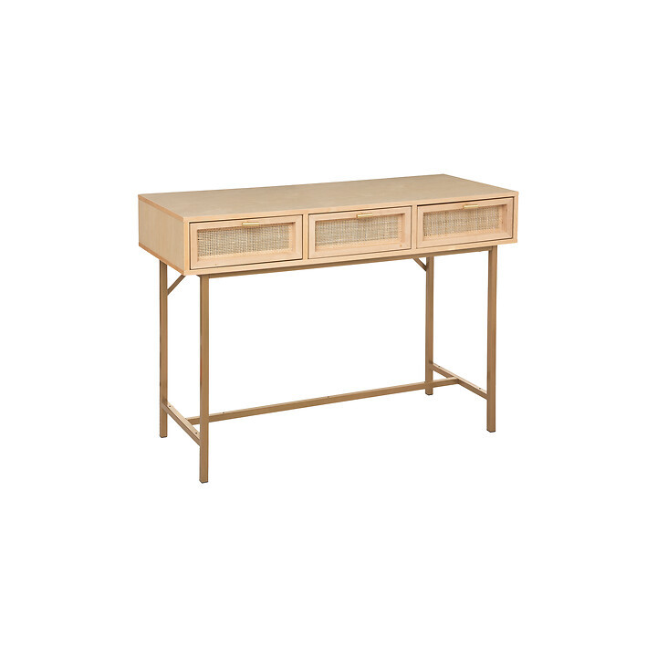 Console Rayo fer,bouleau,rotin