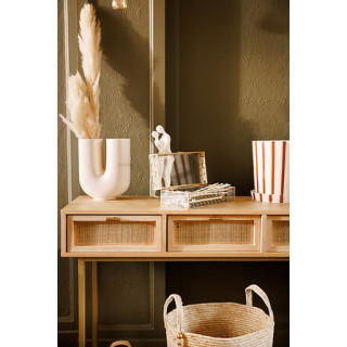 Console Rayo fer,bouleau,rotin