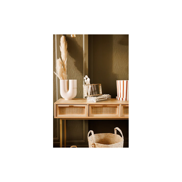 Console Rayo fer,bouleau,rotin