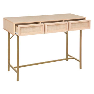 Console Rayo fer,bouleau,rotin
