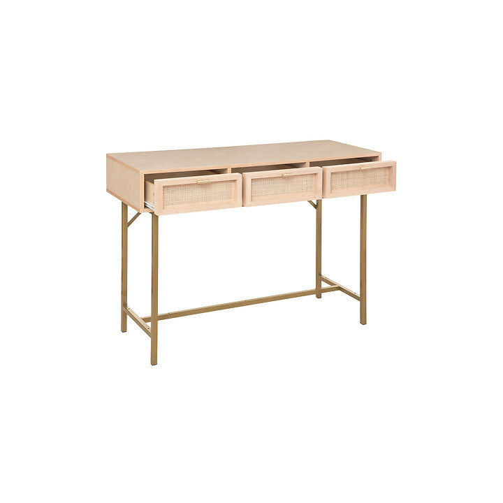 Console Rayo fer,bouleau,rotin