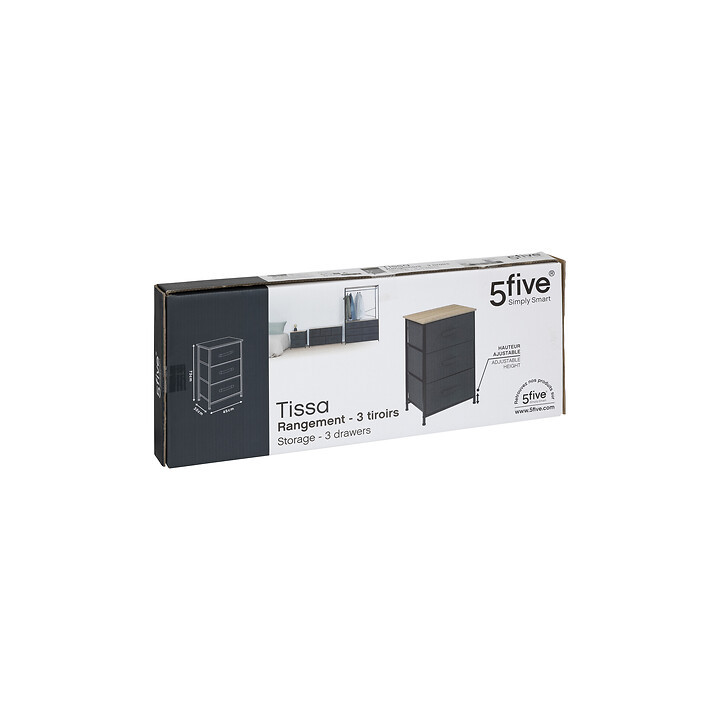 Rangement 3T Tissa gris foncé