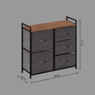 Rangement 5T Tissa gris foncé