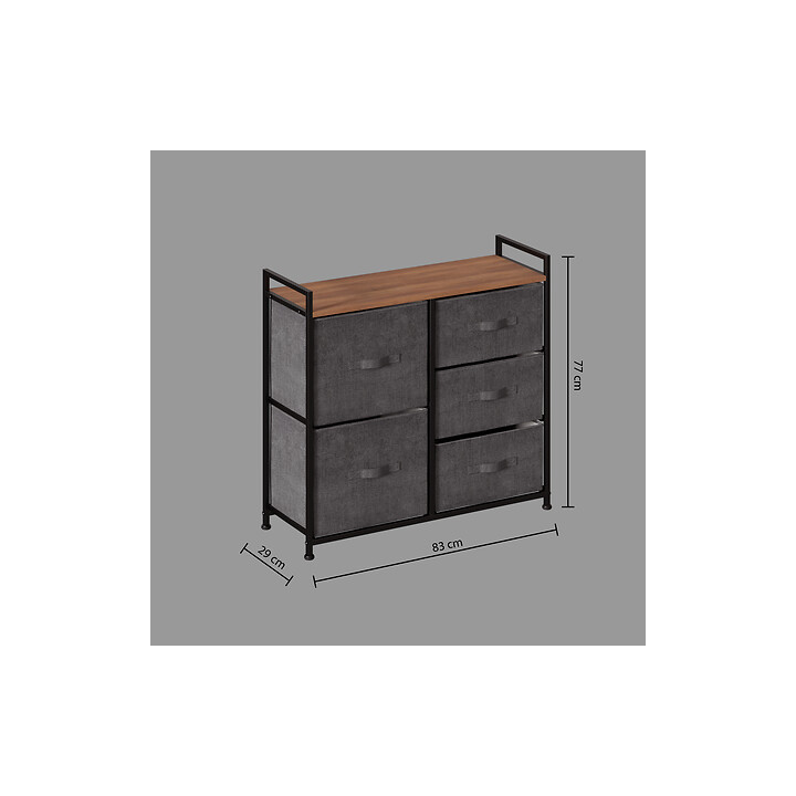 Rangement 5T Tissa gris foncé