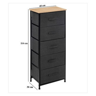 Rangement haut 5T Tisssa gris foncé