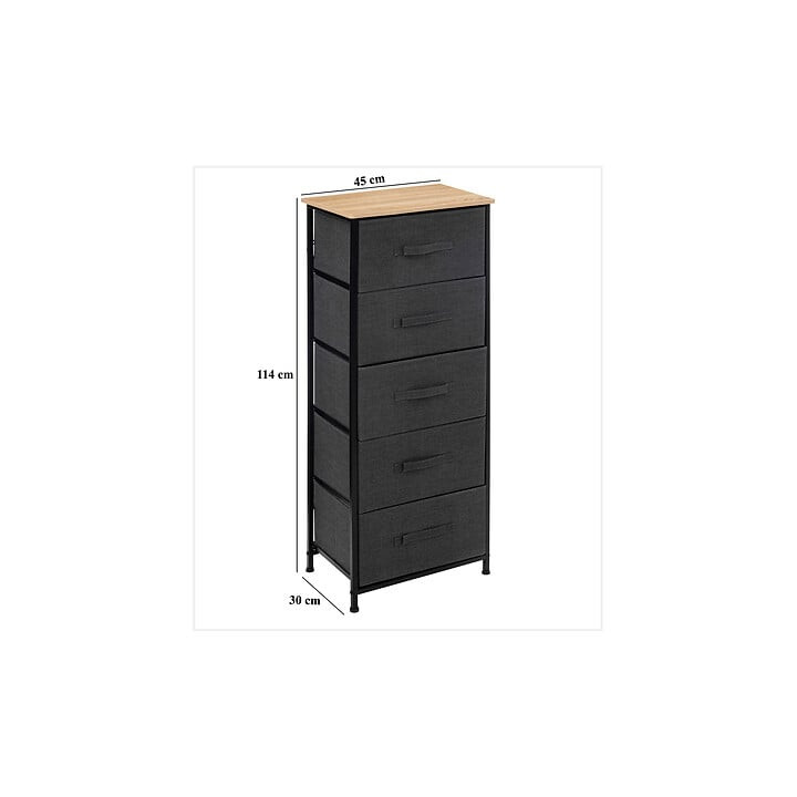 Rangement haut 5T Tisssa gris foncé