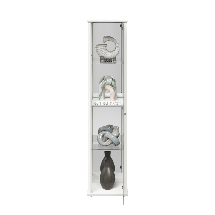 Vitrine Bora - blanc et miroir 109-505