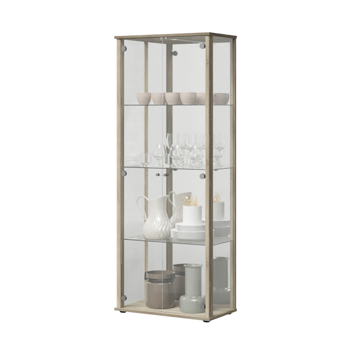 Vitrine Bora - chêne et miroir 109-303