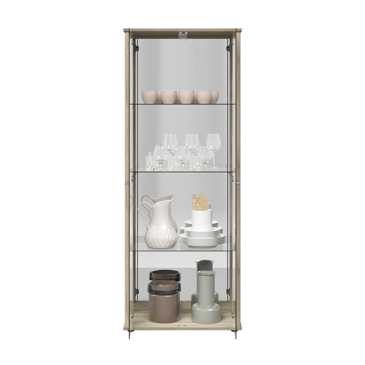 Vitrine Bora - chêne et miroir 109-303