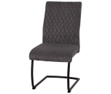 Anja - Chaise en tissu gris foncé