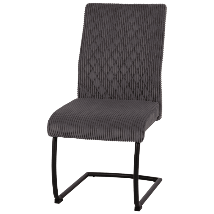 Anja - Chaise en tissu gris foncé