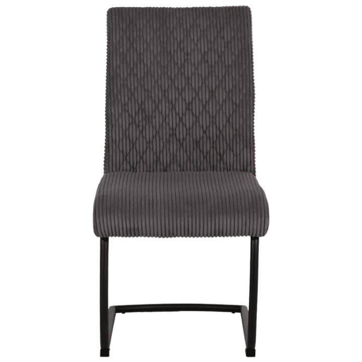 Anja - Chaise en tissu gris foncé