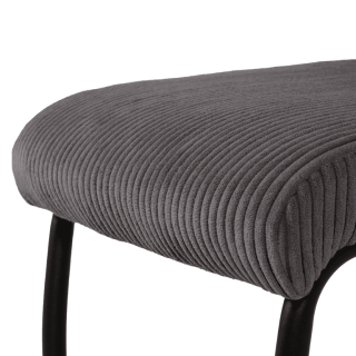 Anja - Chaise en tissu gris foncé