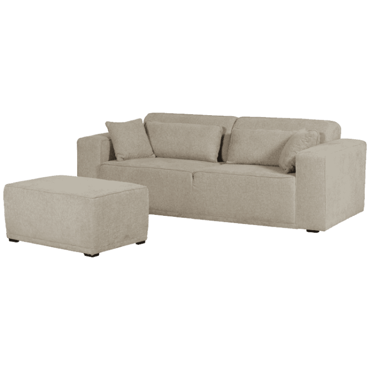 Pouf Ezra Beige - 90 x 46 x 60 cm