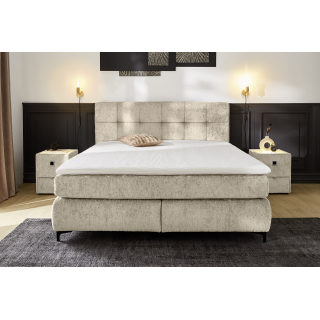 Beatrice - Lit box complet 180 x 200 cm Chenille beige
