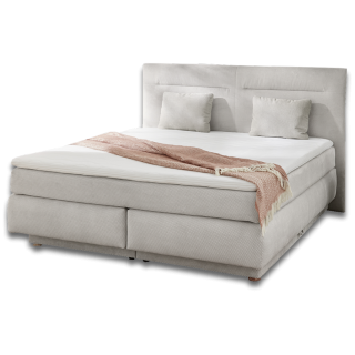 Simone lit 160x 200 cm beige Boxspring avec coffre