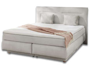 Simone lit 160x 200 cm beige Boxspring avec coffre