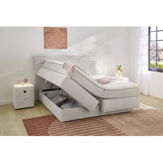 Simone lit 160x 200 cm beige Boxspring avec coffre