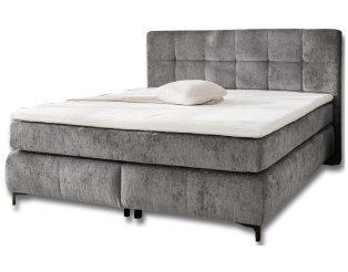 Beatrice - Lit box complet 180 x 200 cm Chenille gris