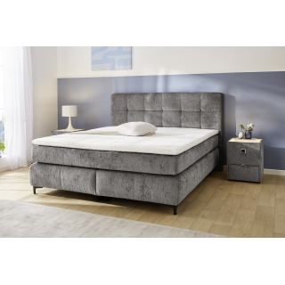 Beatrice - Lit box complet 180 x 200 cm Chenille gris