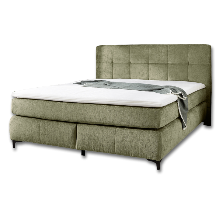 Beatrice - Lit box complet 180 x 200 cm Chenille vert