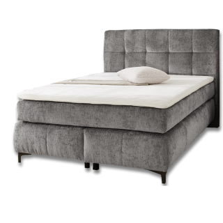 Beatrice - Lit box complet 140 x 200 cm Chenille gris