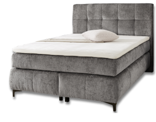 Beatrice - Lit box complet 140 x 200 cm Chenille gris