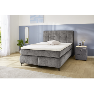 Beatrice - Lit box complet 140 x 200 cm Chenille gris