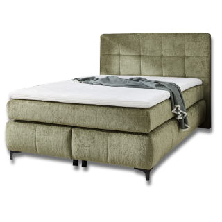 Beatrice - Lit box complet 140 x 200 cm Chenille vert