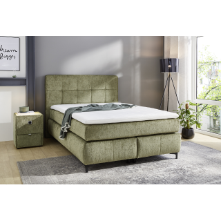 Beatrice - Lit box complet 140 x 200 cm Chenille vert