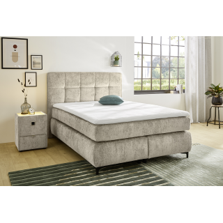 Beatrice - Lit box complet 140 x 200 cm Chenille beige