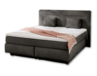 Lit Boxspring complet Simone Gris foncé 160 x 200 cm