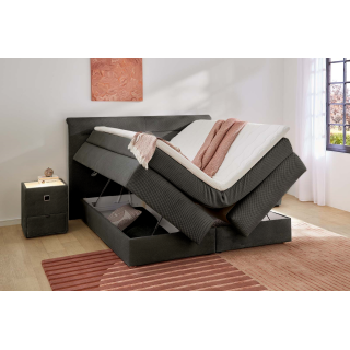 Lit Boxspring complet Simone Gris foncé 160 x 200 cm