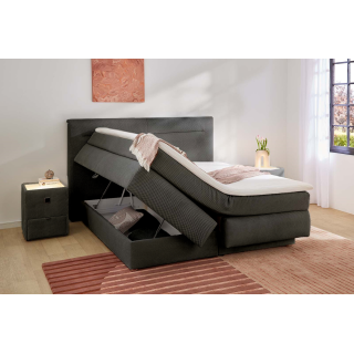 Lit Boxspring complet Simone Gris foncé 160 x 200 cm