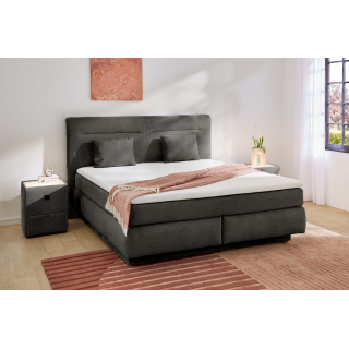 Lit Boxspring complet Simone Gris foncé 160 x 200 cm