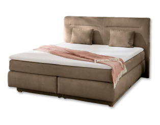 Lit Boxspring - 160 x 200 cm Lit coffre taupe  Simone
