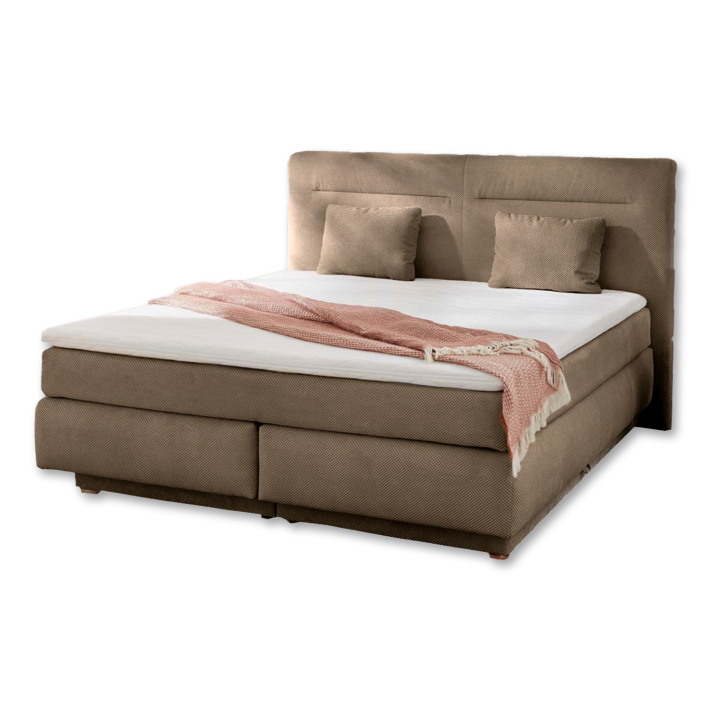 Lit Boxspring - 160 x 200 cm Lit coffre taupe  Simone