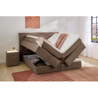 Lit Boxspring - 160 x 200 cm Lit coffre taupe  Simone