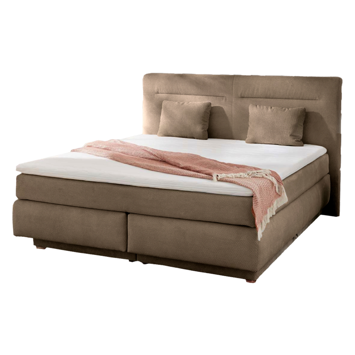 Lit Boxspring - 160 x 200 cm Lit coffre taupe  Simone