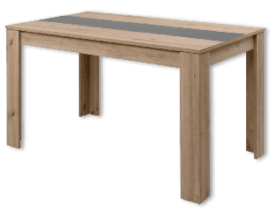 Table bicolore en décor chêne artisan et gris anthracite