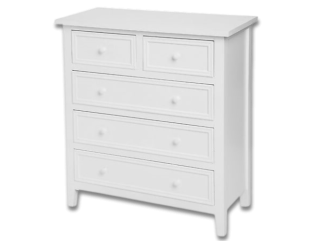 Commode 5 tiroirs Charme blanc 121474B
