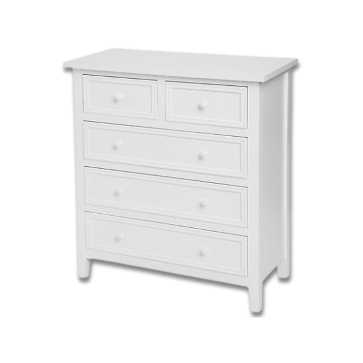 Commode 5 tiroirs Charme blanc 121474B