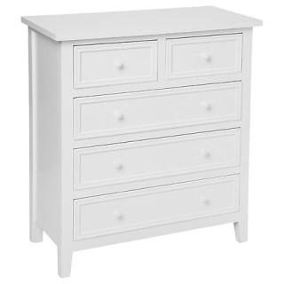 Commode 5 tiroirs Charme blanc 121474B