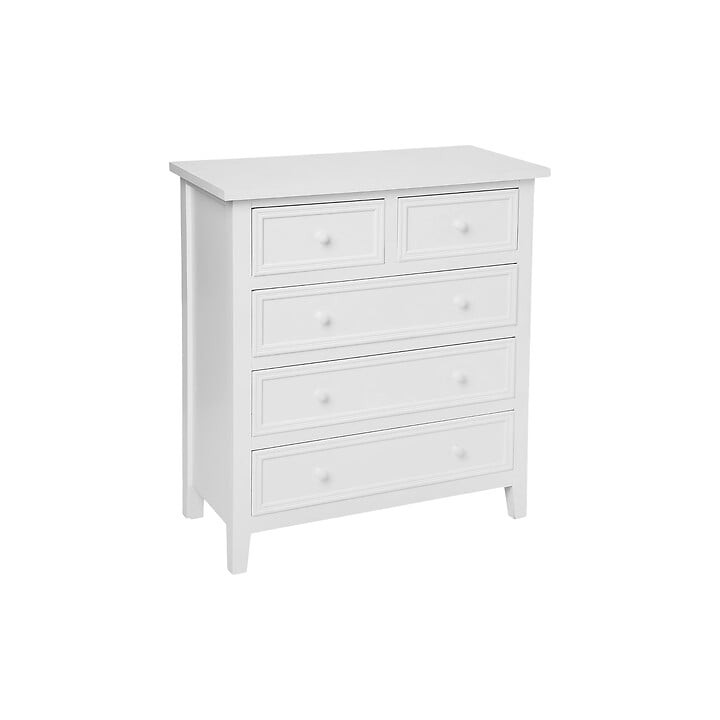 Commode 5 tiroirs Charme blanc 121474B