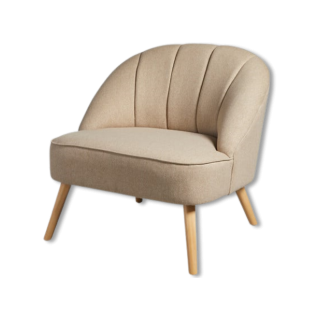 Fauteuil Anova - velours beige 207313A
