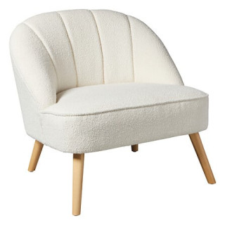 Fauteuil Naovaen tissu bouclette blanc 207313C